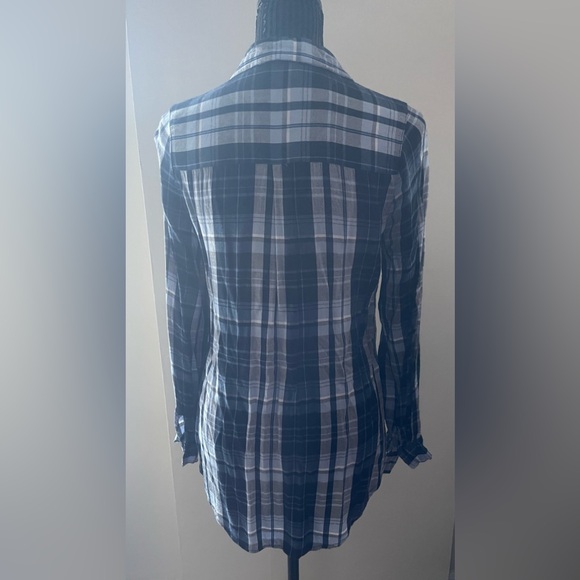 Brody Myles Blue Plaid Rayon Shirt Size Small - Picture 5 of 15